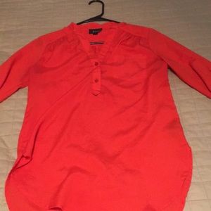 3/4 length coral blouse